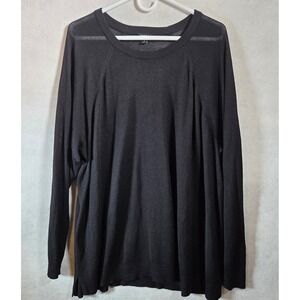 Torrid Womens Plus Size 3 Black Lightweight Fine Knit Raglan Pullover Sweater